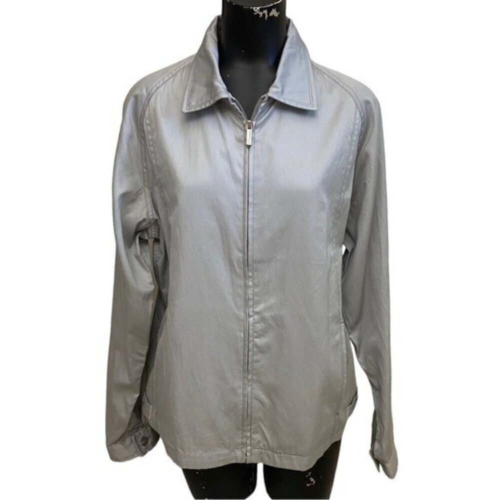 Kenneth Cole Gray Light Weight Cotton-Blend Jacket Size Large